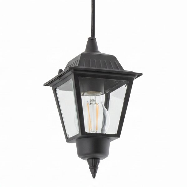 Hängelampe außen Schwarz IP44 E27 Aluminium Rustikal