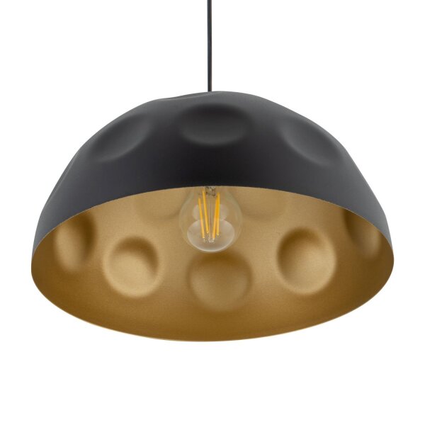 Suspension E27 en noir or mat Ø 50 cm