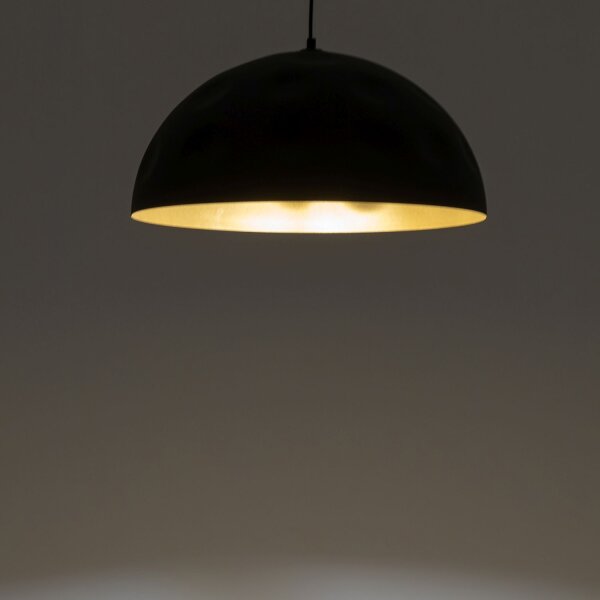 Suspension E27 en noir or mat Ø 50 cm