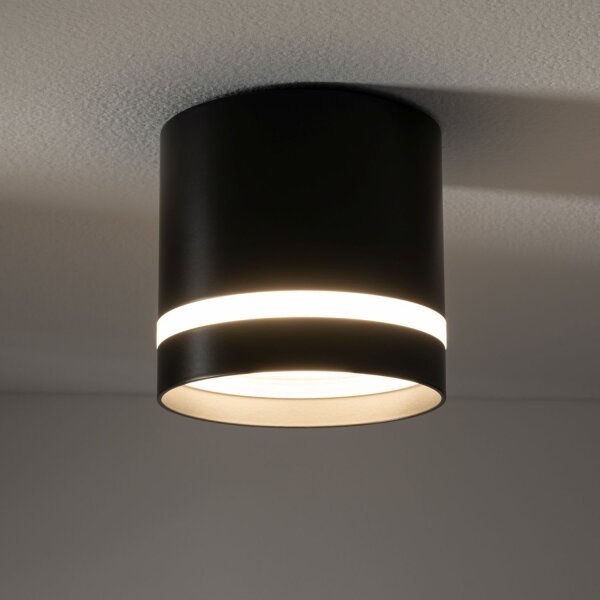 Spot Decke Schwarz GX53 Ø 8,5 cm rund H: 8,3 cm klein Metall