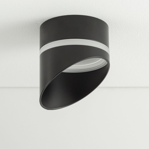 Einbaustrahler GX53 Schwarz H: 12 cm Aluminium Modern