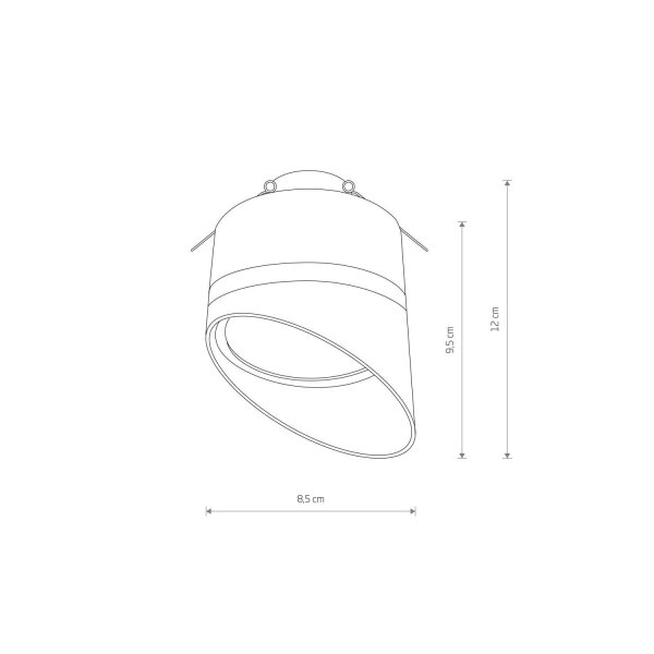 Plafonnier encastré Ø 8,5 cm H : 12 cm GX53 Blanc