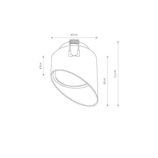 Einbaustrahler Decke Schwarz GX53 Aluminium Unterputz