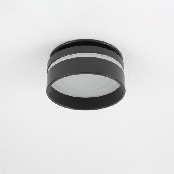 Spot encastré GU10 Ø 8 cm Noir Aluminium Moderne