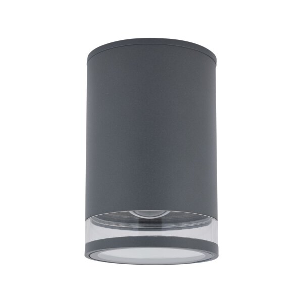 Deckenlampe außen IP44 Ø 11 cm klein Grau für E27