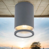 Deckenlampe außen IP44 Ø 11 cm klein Grau...