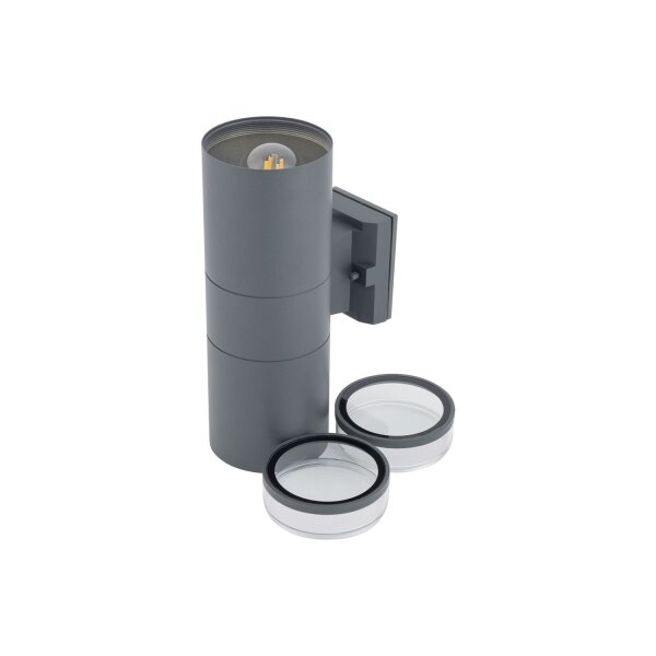 Lampe dextérieur murale 2 flammes Up Down IP44 E27 aluminium