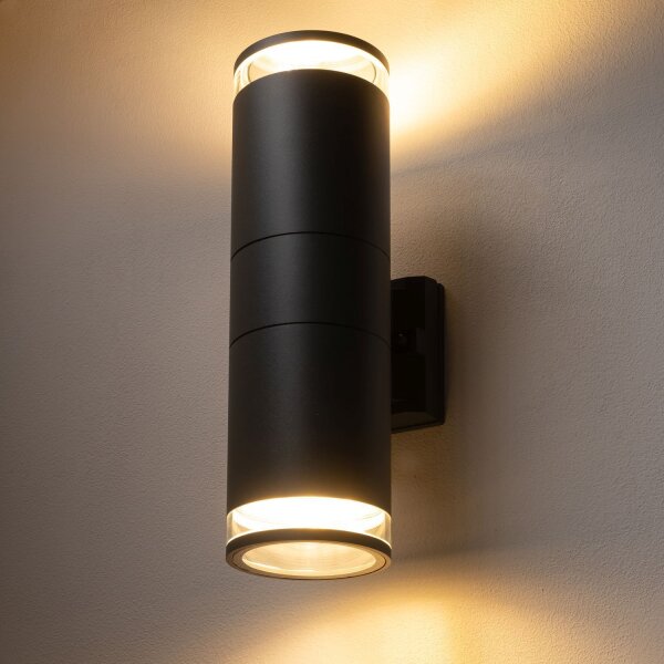 Lampe dextérieur murale 2 flammes Up Down IP44 E27 aluminium