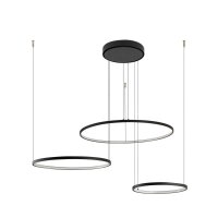 LED Hängelampe XXL 3000 K 1600 lm Schwarz Metall 3...