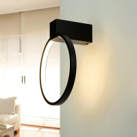 LED Wandlampe Schwarz Aluminium 3000 K 190 lm &Oslash; 18 cm