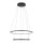 LED Hängeleuchte rund 2 Ringe Ø 60 cm + Ø 45 cm Schwarz 3000 K