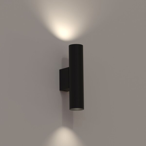 Wandlampe Treppe Flur Schwarz Up Down 2x GU10 R35 Metall
