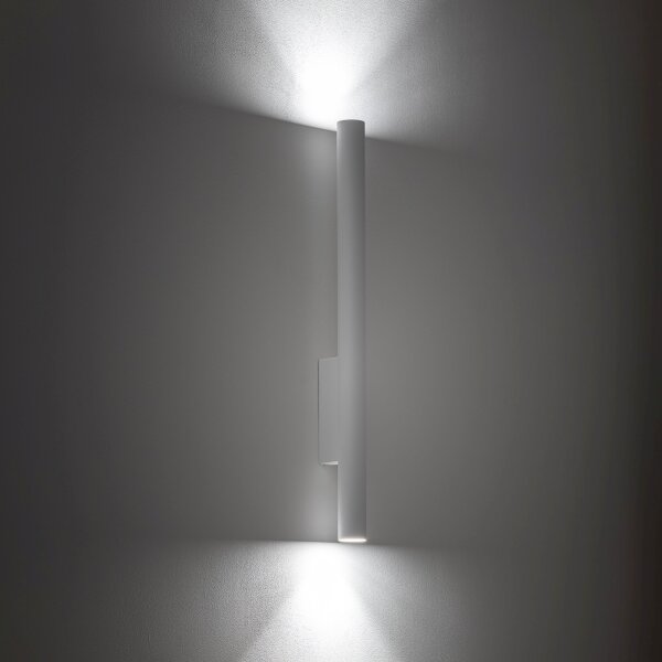 Wandlampe 2-flammig GU10 R35 60 cm hoch Up Down Weiß Metall Modern