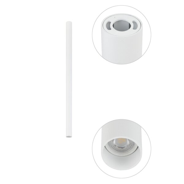 Deckenlampe Aluminium GU10 R35 Ø 4 cm Weiß schmal