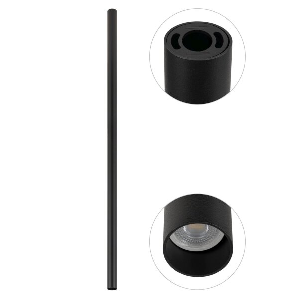 Deckenlampe Schwarz GU10 R35 Ø 4 cm H: 110 cm