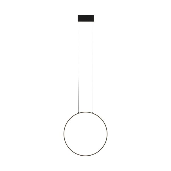 LED Hängeleuchte Ring Ø 45 cm Schwarz 4000 K 600 lm Metall