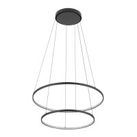 Suspension LED Noir 2 anneaux m&eacute;tal ajustable