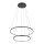 LED Pendelleuchte Schwarz 2 Ringe Metall verstellbar
