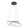 LED Pendelleuchte Schwarz 2 Ringe Metall verstellbar
