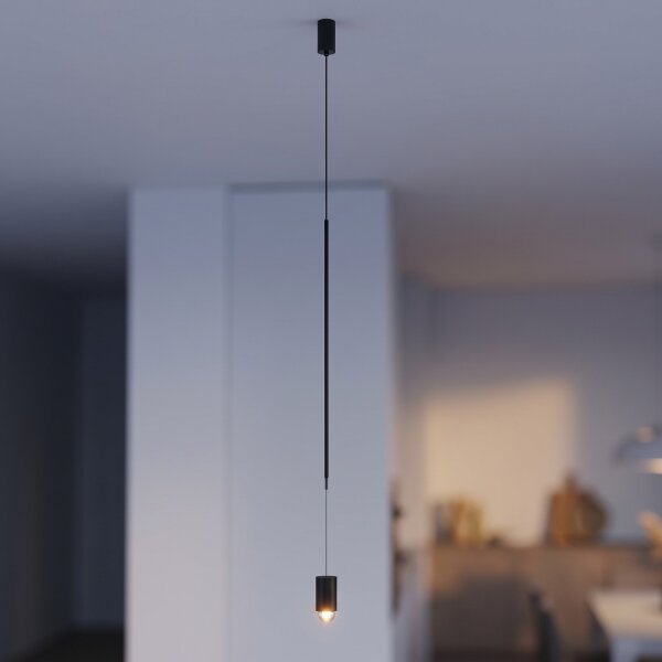 LED Hängeleuchte schmal Ø 5,5 cm Schwarz 4000 K 700 lm Metall
