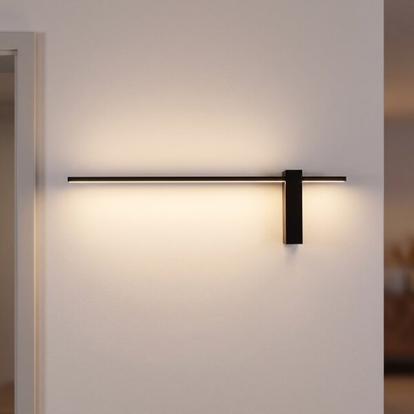 LED Wandleuchte Schwarz 4000 K 80 cm lang indirekt