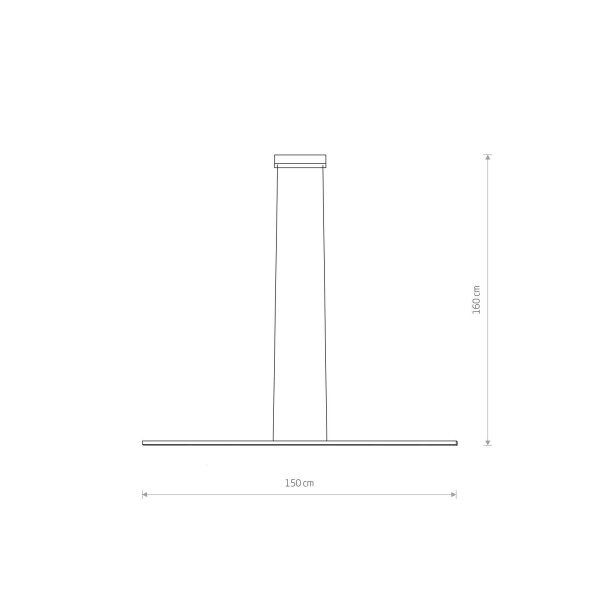 LED Hängelampe Schwarz 4000 K B: 150 cm länglich neutralweiß