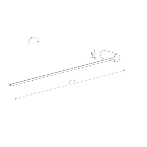 Applique murale LED noire 105 cm de haut Moderne 4000 K 550 lm