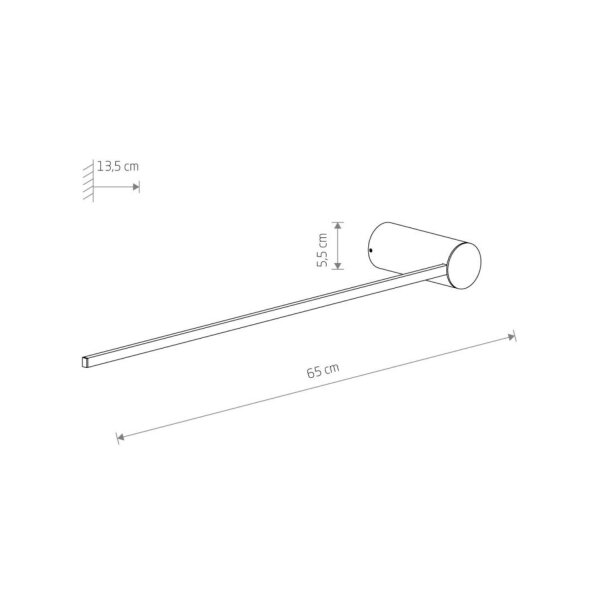 Applique LED noire aluminium 4000 K 390 lm indirecte