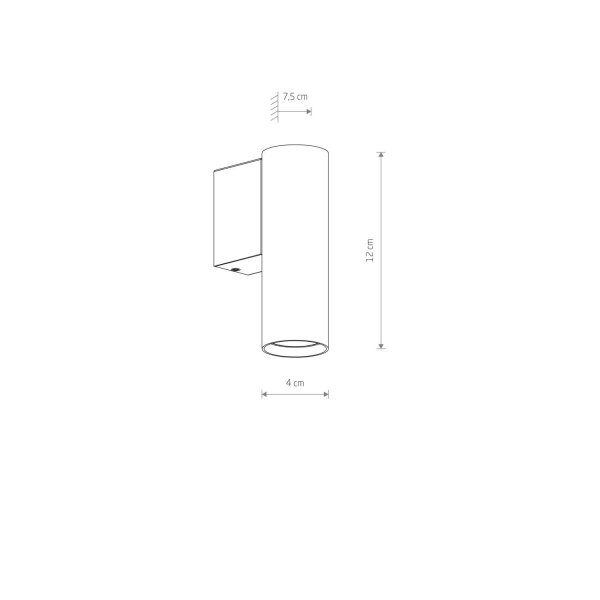 Wandleuchte Grau GU10 R35 Metall Modern H: 12 cm klein