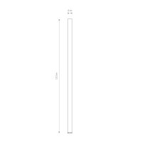Deckenspot Metall H: 110 cm Ø 4 cm Hellgrau rund...