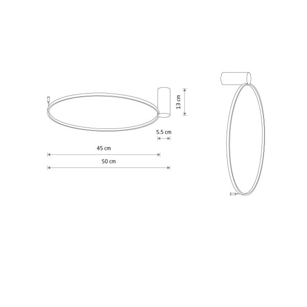Dekorative Wandlampe LED Schwarz 4000 K 600 lm Ø 45 cm Modern