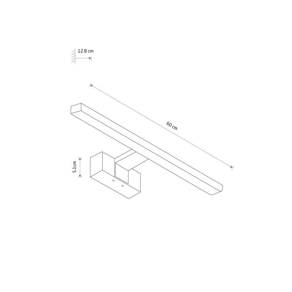 Lampe à miroir LED noire IP44 4000 K 900 lm blanc neutre