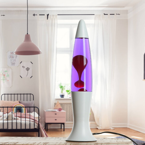 Lavalampe Weiß Lila Rot Retro Design Wohnzimmer ROXY