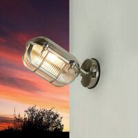 Au&szlig;enleuchte Wand Messing Glas IP64 E27 in Antik