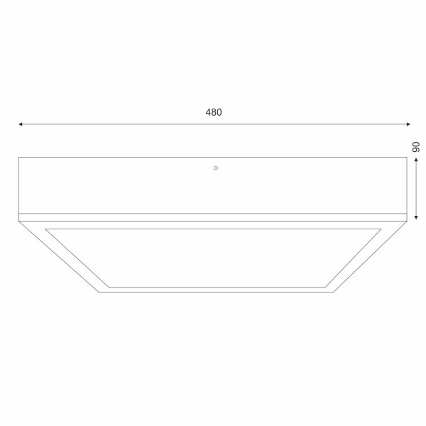 Deckenleuchte eckig B: 48 cm Holz Metall für 4x E27