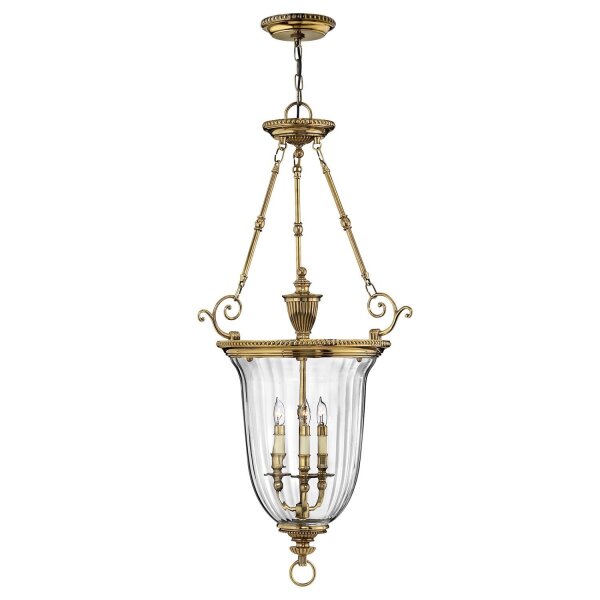 Suspension laiton massif verre salle à manger baroque