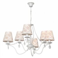Lustre romantique motif floral abat-jour en tissu
