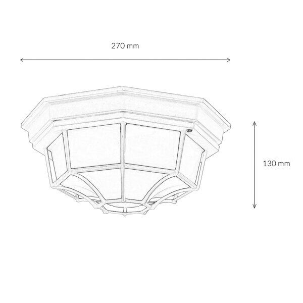 Plafonnier extérieur E27 résistant aux intempéries Ø27cm MILANO