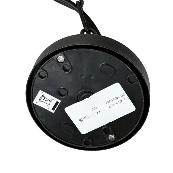 Lampe dextérieur IP44 E27 noir verre inox Maritim