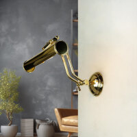 Bilderleuchte Messing in Shabby Weiß Gold