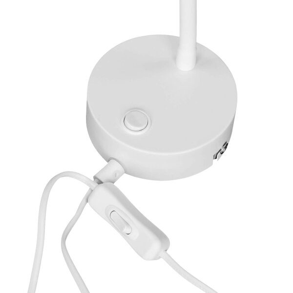 Lampe de lecture LED murale flexible câble interrupteur blanc
