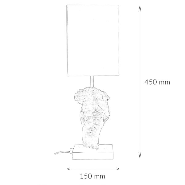 Tischleuchte Modern kunstvoll 45cm Tischlampe Natur