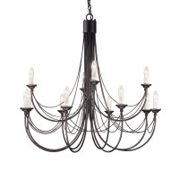 Eleganter Kronleuchter Schwarz Rustikal Ø98cm