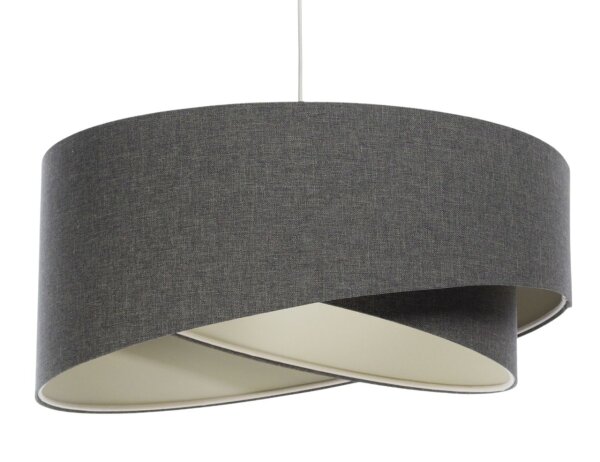 Hängeleuchte E27 rund Ø 40 cm Grau Stoff Modern INGRAM