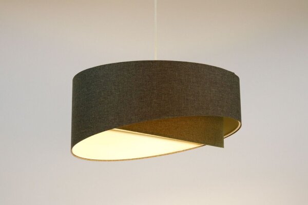 Hängeleuchte E27 rund Ø 40 cm Grau Stoff Modern INGRAM