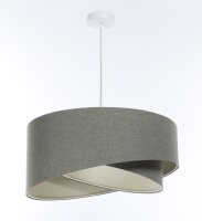 Hängelampe Grau E27 rund Ø 60 cm Stoff Modern...