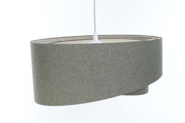Hängeleuchte Stoff Grün E27 rund D: 50 cm Modern INGRAM