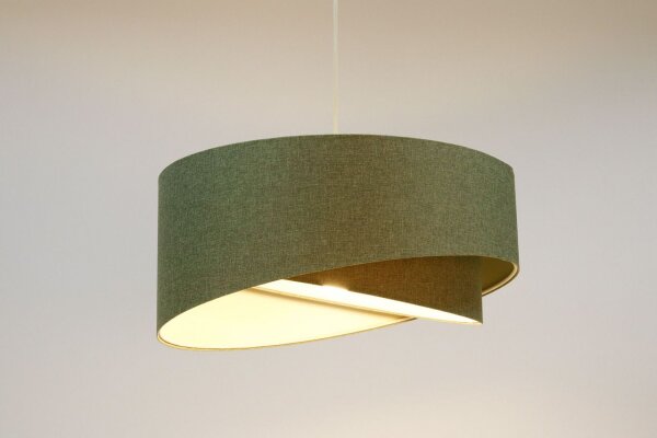 Hängeleuchte Stoff Grün E27 rund D: 50 cm Modern INGRAM
