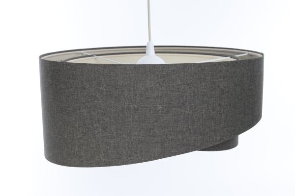 Pendelleuchte rund Ø 50 cm E27 Grau Stoff Modern verstellbar