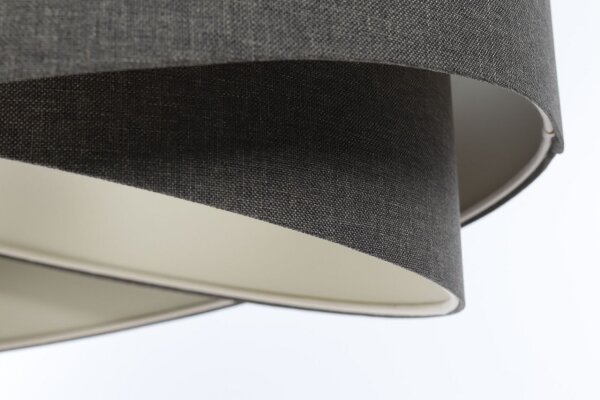 Pendelleuchte Grau E27 rund Ø 60 cm Stoff Modern verstellbar